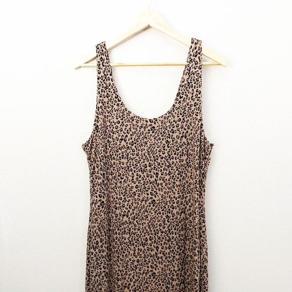 BAR III | Animal Cheetah Print Bodycon Midi Dress Black Brown Tan | Size XL - Picture 2 of 8